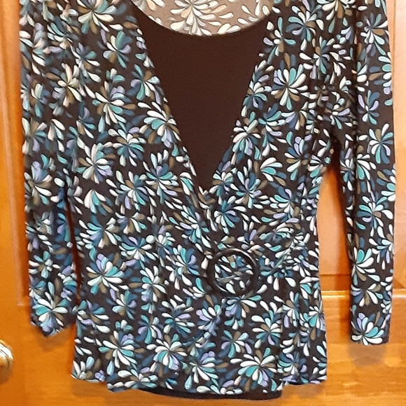 Elementz Faux Wrap Pullover Top - Picture 2 of 5